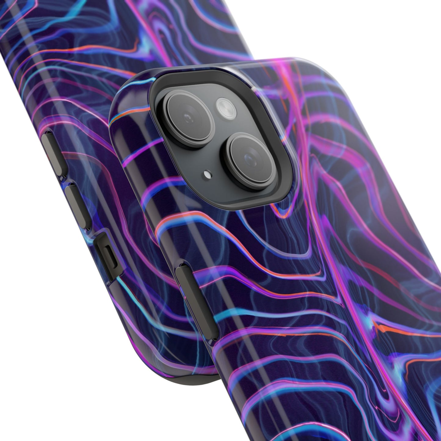 Electric Wave Magnetic Tough Case for iPhone – Vibrant, Durable Protection with a Sleek Design.