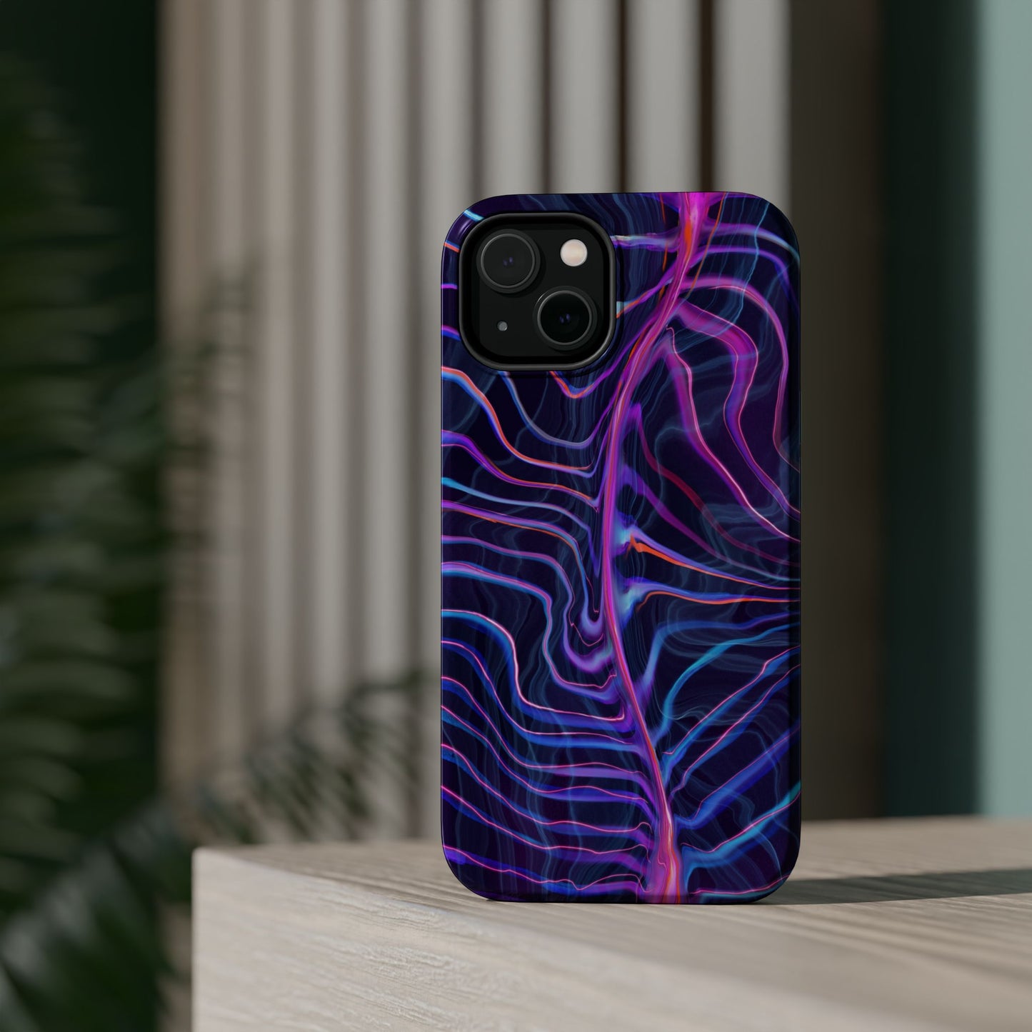 Electric Wave Magnetic Tough Case for iPhone – Vibrant, Durable Protection with a Sleek Design.