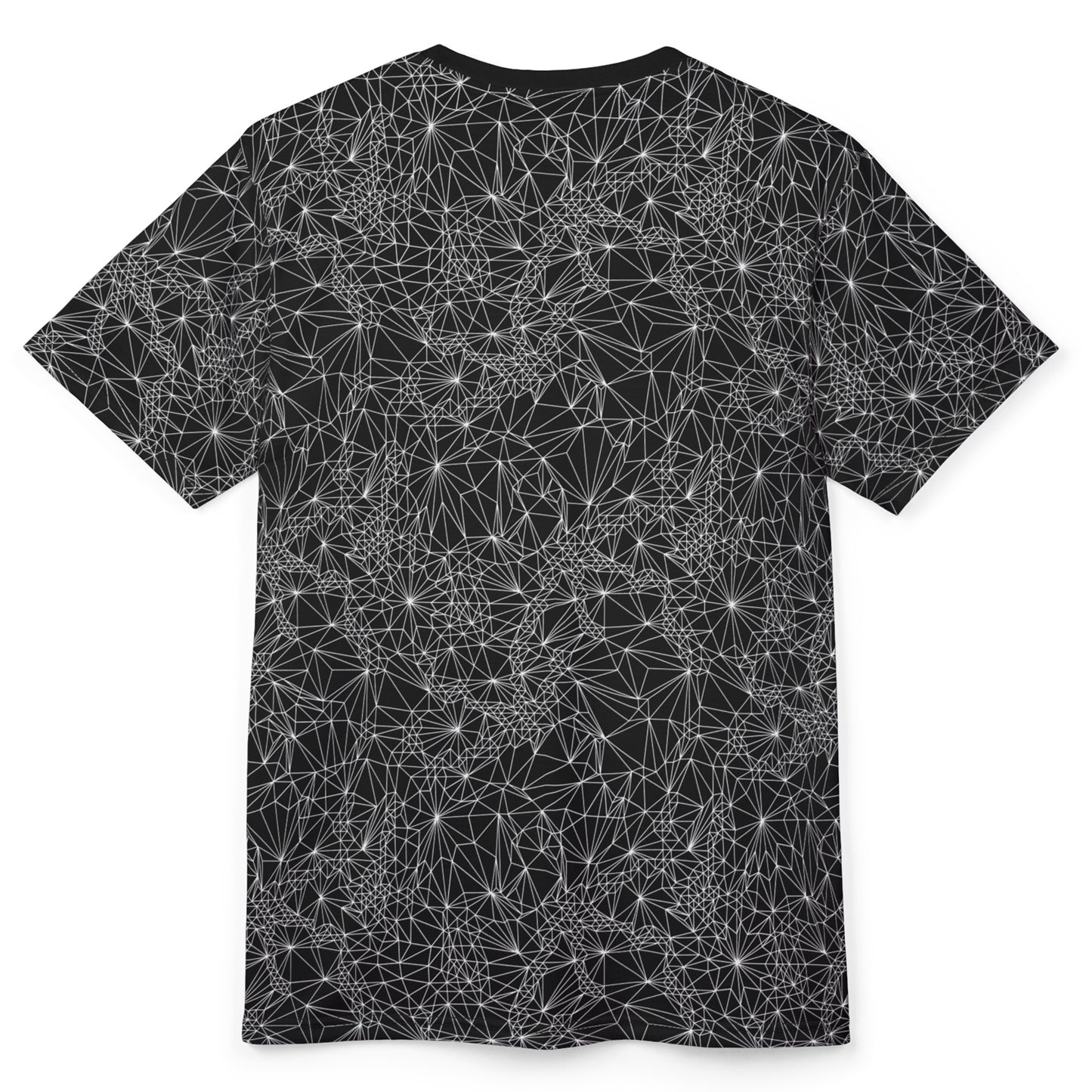 Back view of Black and White Tri-Geometric t-shirt 
