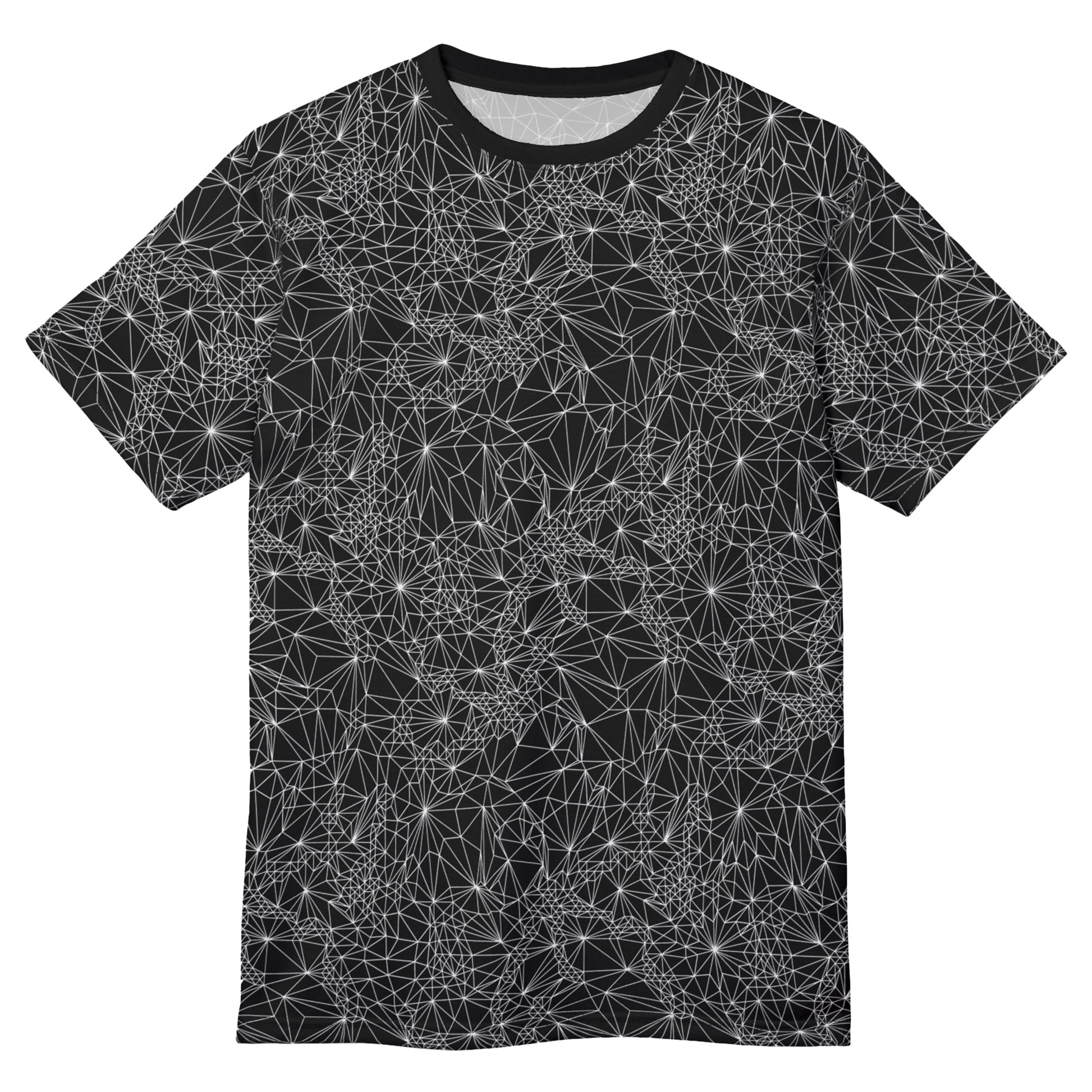 Front view of Black and White Tri-Geometric t-shirt 