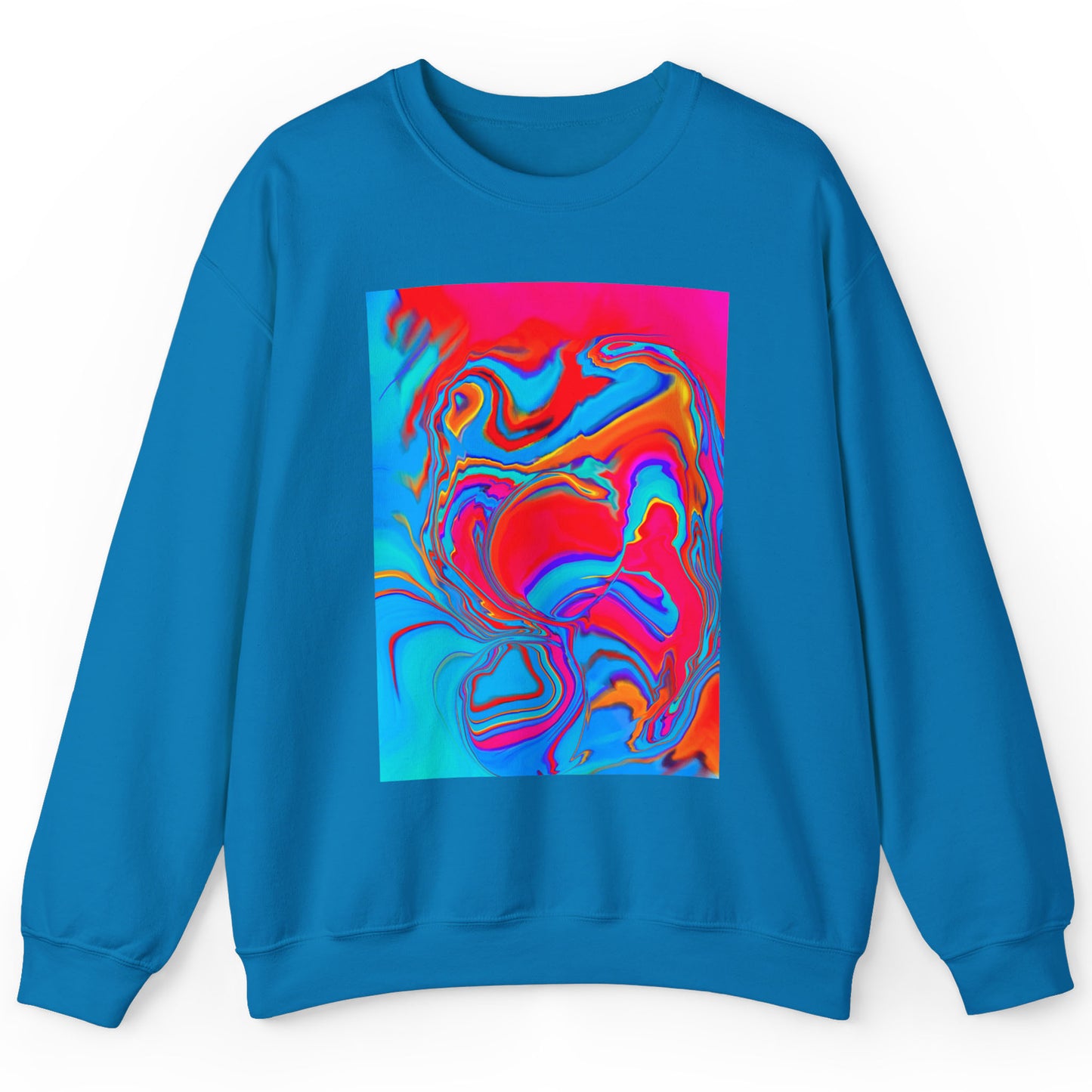 The colorful and psychedelic Improvisational Abstract Crewneck Sweatshirt by Bryan Dodson