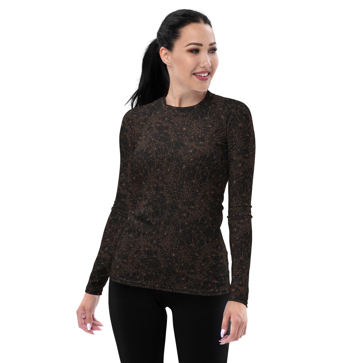 Tri-Mesh Geometric"Women's Long Sleeve UV 50+ Shirt